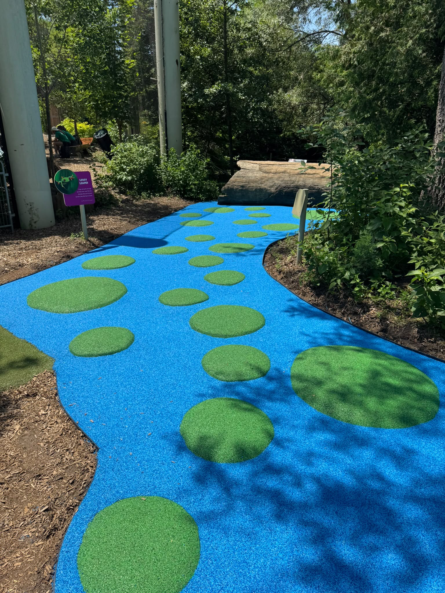 Colourful rubber surfacing at the Toronto Zoo in Scarborough Ontario